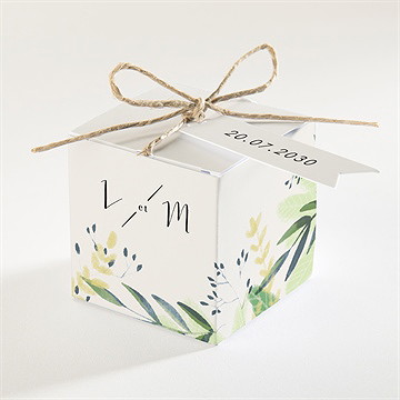 Boîte de dragées mariage univers végétal