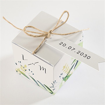 Boîte de dragées mariage univers végétal - Dessus de la boîte