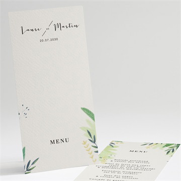 Menu mariage univers végétal