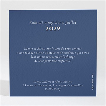 Carton d'invitation mariage uniques empreintes - Dos du carton
