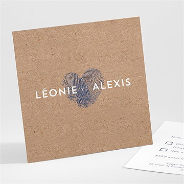 Carton réponse mariage uniques empreintes