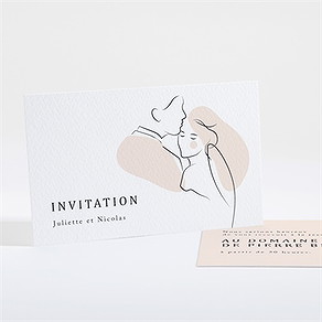 Carton d'invitation mariage tendres