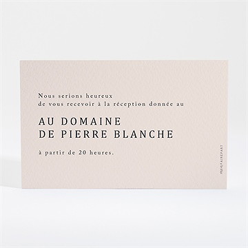 Carton d'invitation mariage tendres - Dos du carton