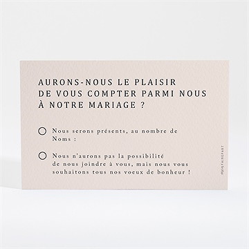 Carton réponse mariage tendres - Dos du carton
