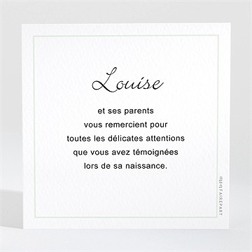 Remerciement naissance irresistible - Dos de la carte
