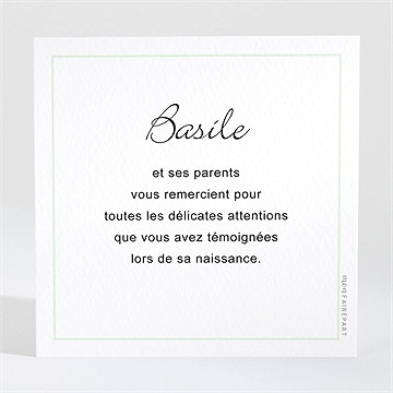 Remerciement naissance so cute - Dos de la carte