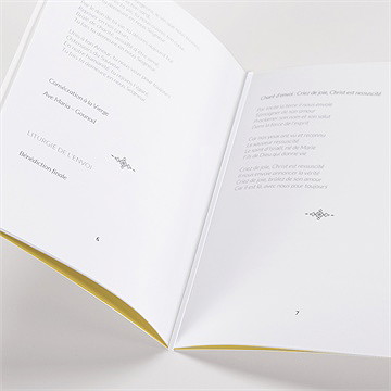 Livret de messe communion profilé - Détail de l'intérieur