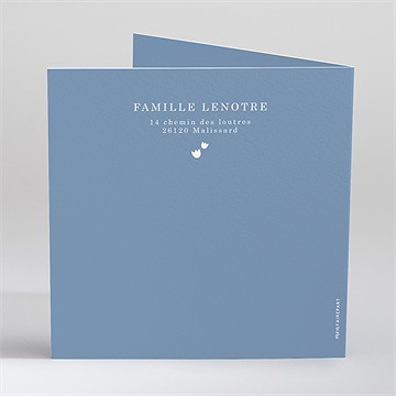 Faire-part communion tendre profil - Dos du faire-part