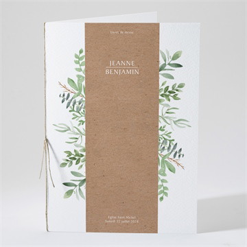 Livret de messe mariage nature chic