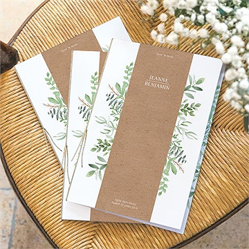 Livret de messe mariage nature chic