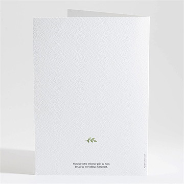 Livret de messe mariage nature chic - Dos du livret