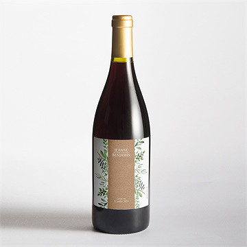 Etiquette de bouteille mariage nature chic - Mise en situation