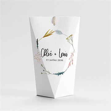 Boîte surprise mariage art champêtre - Dos de la boîte