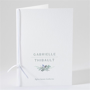 Livret de messe mariage poésie d'aquarelle étiquette