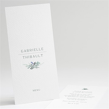 Menu mariage poésie d'aquarelle