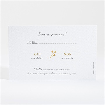 Carton réponse mariage nature et lumière - Dos du carton