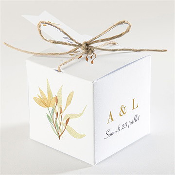 Boîte de dragées mariage nature et lumière - Dos de la boîte