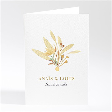 Menu mariage nature et lumière