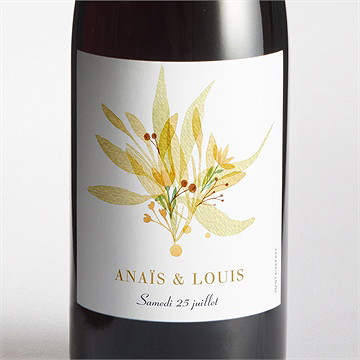 Etiquette de bouteille mariage nature et lumière