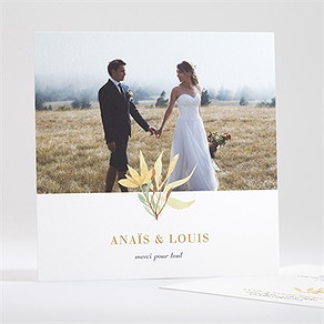 Remerciement mariage nature et lumière