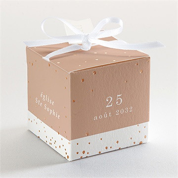 Boîte de dragées baptême le souffle - Dos de la boîte