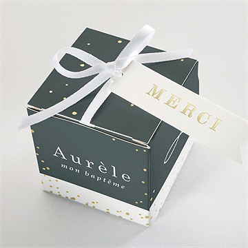 Boîte de dragées baptême ichthus - Dessus de la boîte