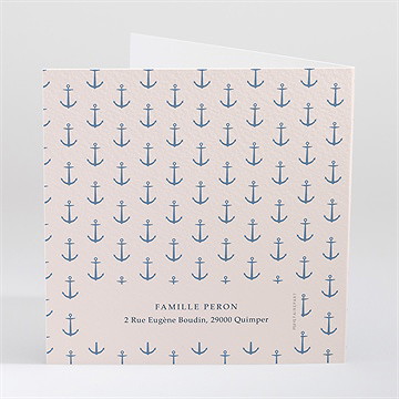 Faire-part naissance motifs marins - Dos du faire-part