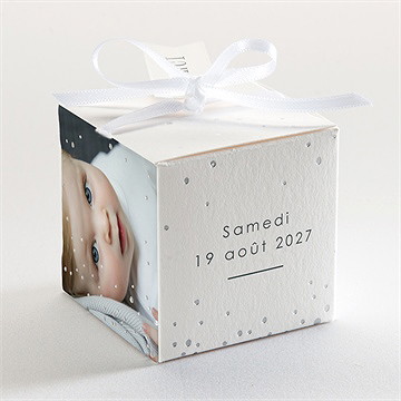 Boîte de dragées baptême belle âme - Dos de la boîte