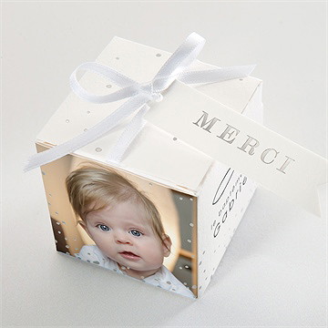 Boîte de dragées baptême belle âme - Dessus de la boîte