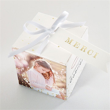 Boîte de dragées communion jour sacré - Dessus de la boîte