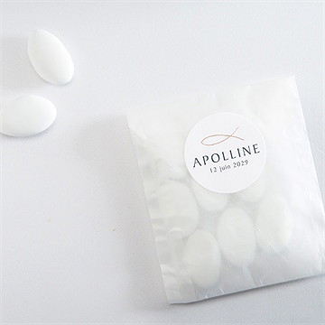 Sticker baptême jolie sagesse - Mise en situation