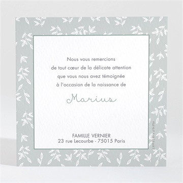 Remerciement naissance cadre photo simple