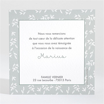 Remerciement naissance cadre photo simple