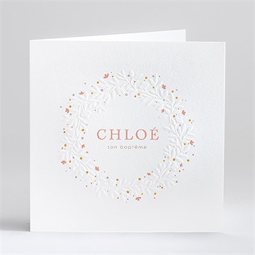 Faire-part de baptême subtil tressage