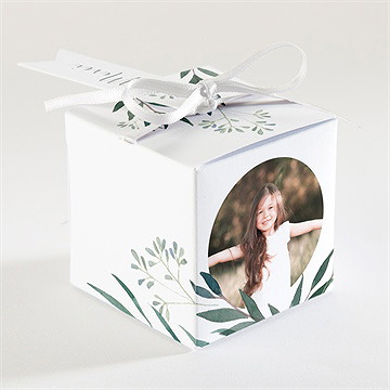 Boîte de dragées communion touche champêtre - Dos de la boîte