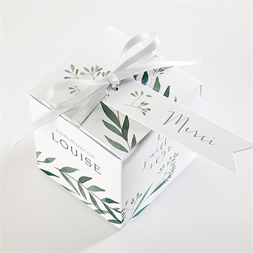 Boîte de dragées communion touche champêtre - Dessus de la boîte