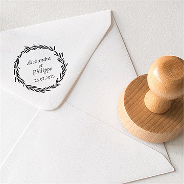 Tampon mariage couronne de laurier
