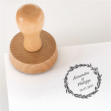 Tampon mariage couronne de laurier - Détail du tampon