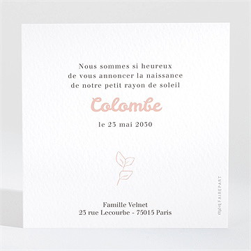 Faire-part naissance sous toutes les coutures - Dos du faire-part