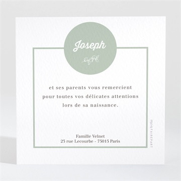 Remerciement naissance multi photos carré