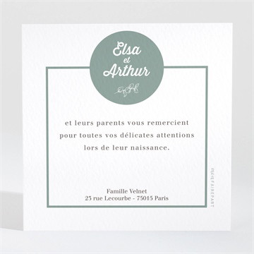 Remerciement naissance joyeuse mosaïque