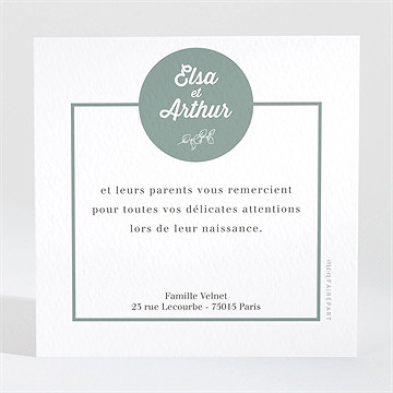 Remerciement naissance joyeuse mosaïque