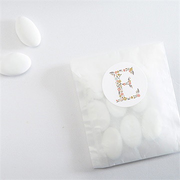 Sticker communion signature florale - Mise en situation