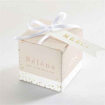 Boîte de dragées communion pourpre