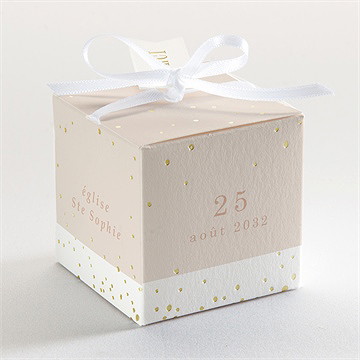 Boîte de dragées communion pourpre - Dos de la boîte