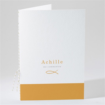 Livret de messe communion jaune et or magnet