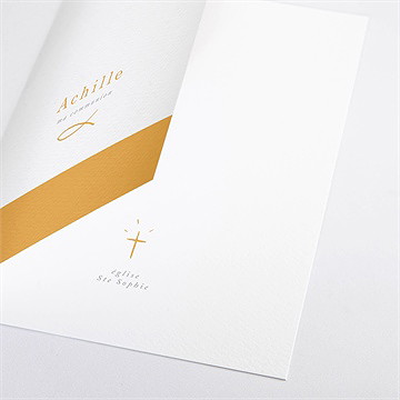 Livret de messe communion jaune et or - Détail du livret