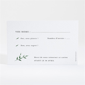 Carton réponse mariage so chic - Dos du carton