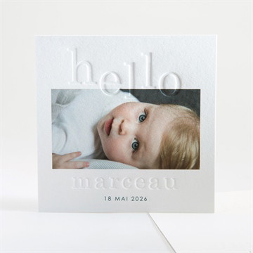 Faire-part naissance tendre hello