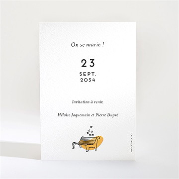 Save the Date mariage bohême chic - Dos de la carte